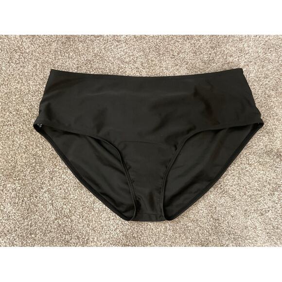 NWT Coeur de vague Black Floral Ruffle High Waist Bottoms,US 10 XXLarge - Picture 1 of 5